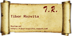 Tibor Rozvita névjegykártya